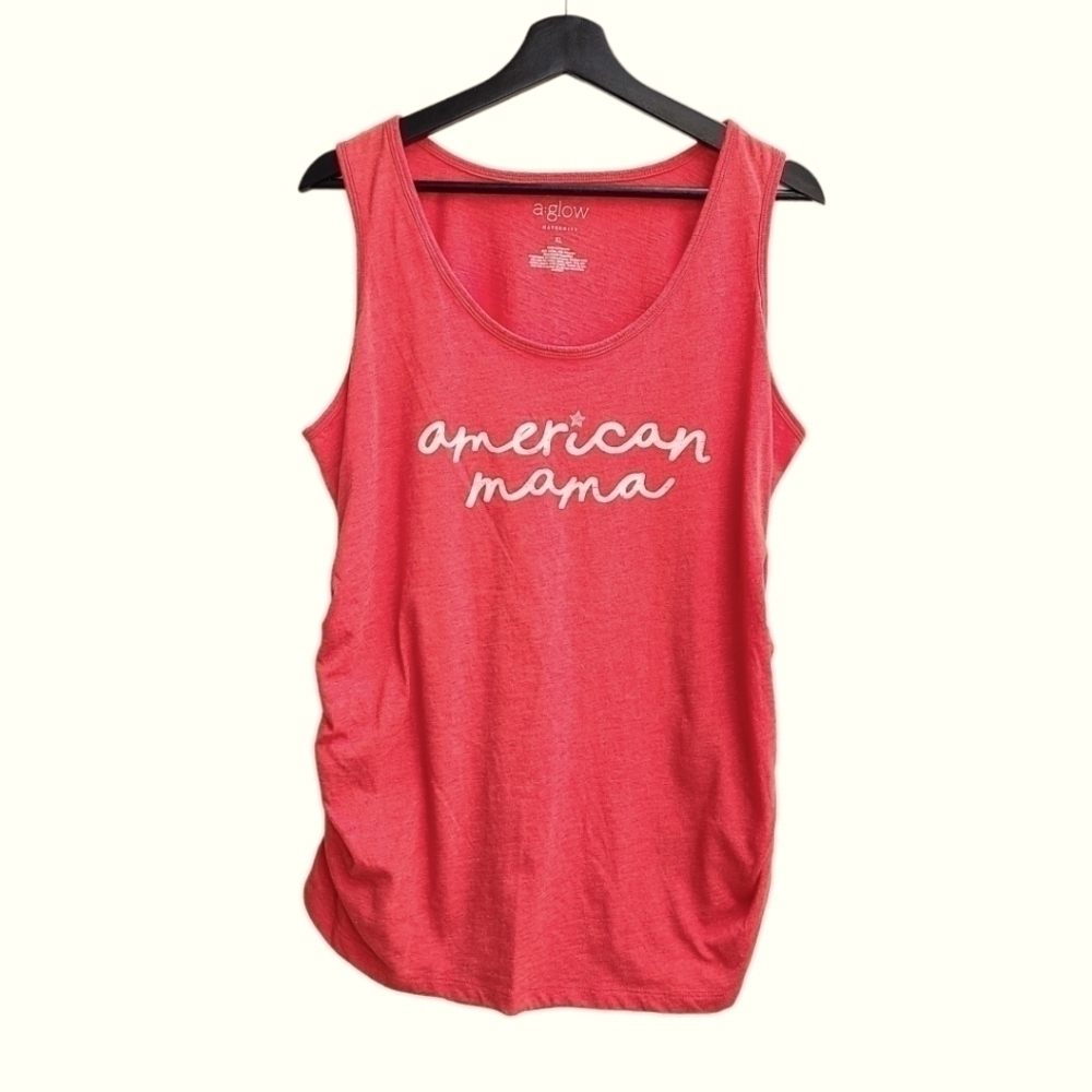 A:glow American Mama Distressed Maternity Top
